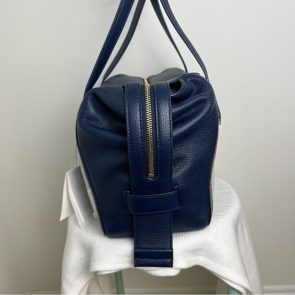 Tory Burch Blue Perry Balloon Stripe Satchel Leather Bag NEW Multicolor - Picture 8 of 16